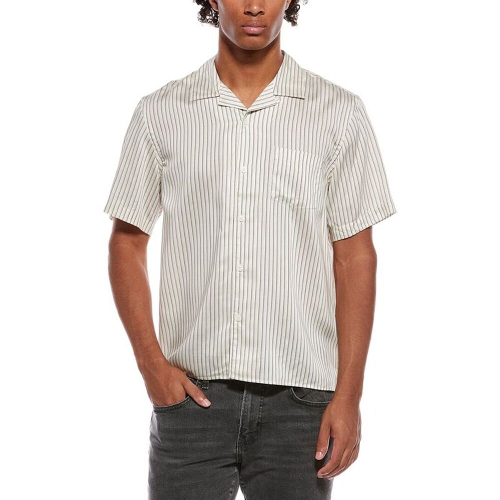 Onia Mens  Convertible Vacation Shirt, Black
